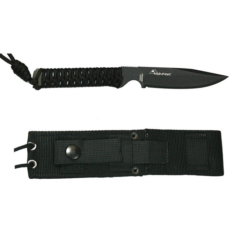 Couteau Wild Tech4 lame noire noir étui nylon
