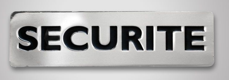 Badge métal SECURITE aimanté