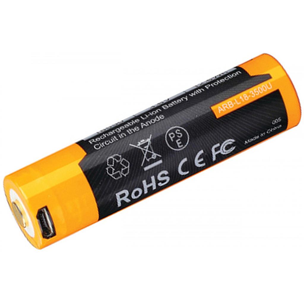 Batterie rechargeable Fenix ARB-L18-3500 Accu 18650 avec port micro-USB