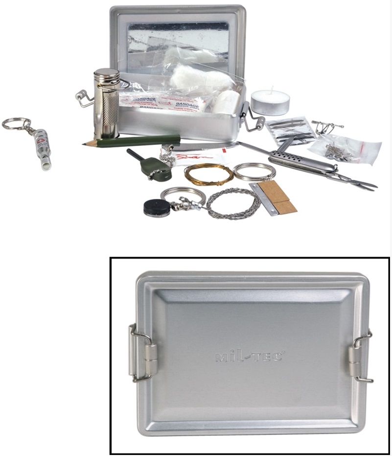Kit de survie avec boite aluminium Mil-Tec