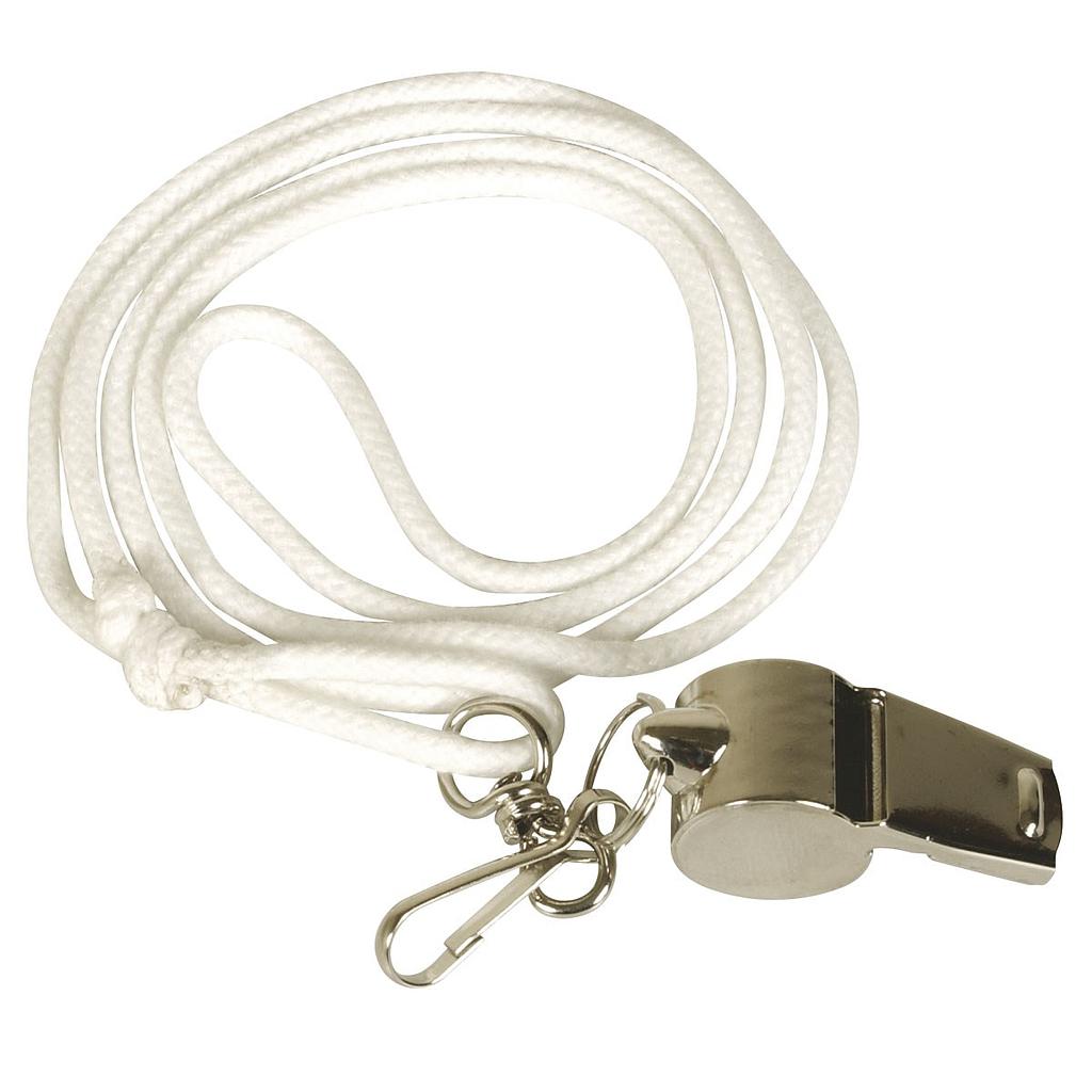 Sifflet Nickele avec Cordon Blanc