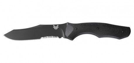 Benchmade Contego Couteau à Lame Fixe Mixte Adulte, Gris/Noir, 126 mm