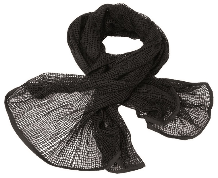 Cheche écharpe filet uni noir 190x90 cm MIL-TEC