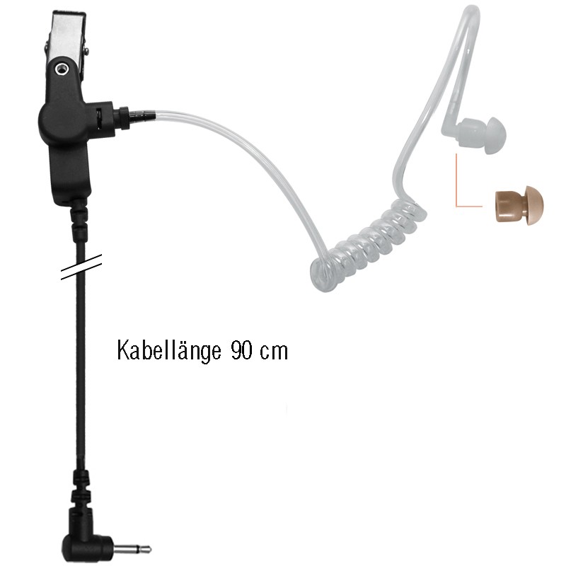 Oreillette avec tube acoustique + unité de conversion spiralé 2.5 - 90cm