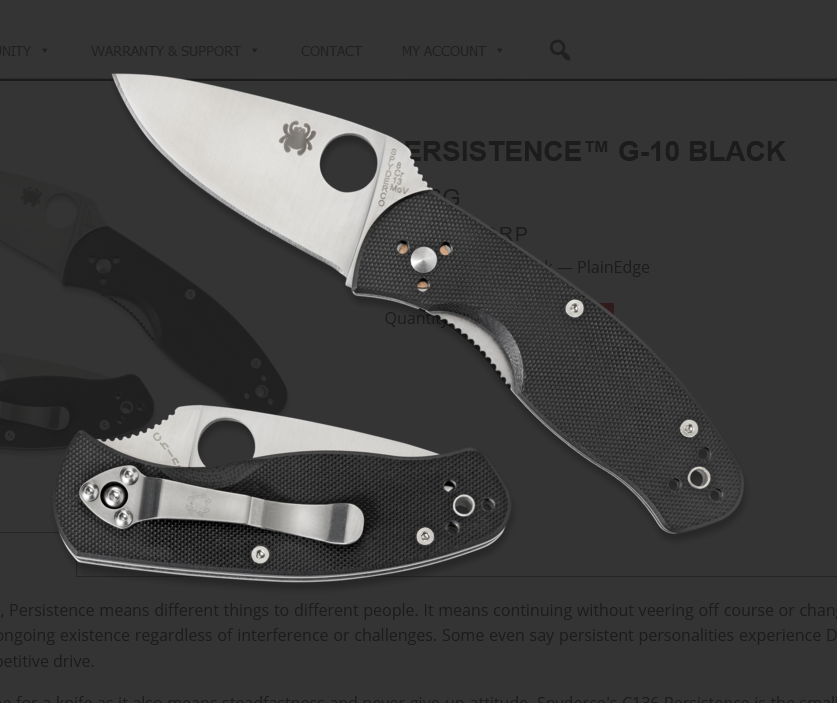 Couteau Spyderco Persistence