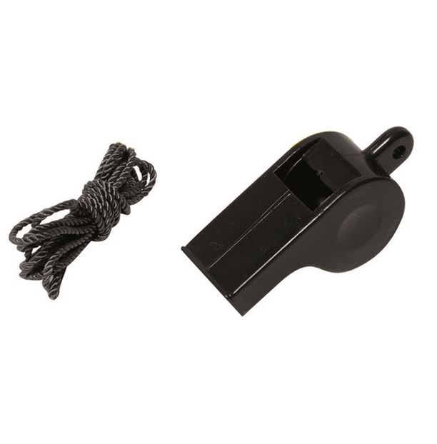 Sifflet noir en plastique Mil-Tec