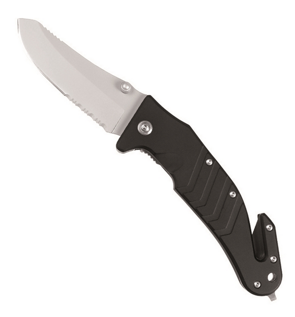Couteau noir avec coupe-ceintures et brise-vitres Mil-Tec