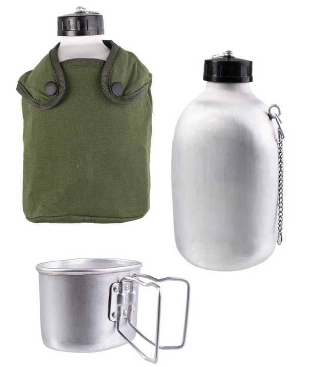 Gourde en Aluminium avec tasse et etui Mil-Tec