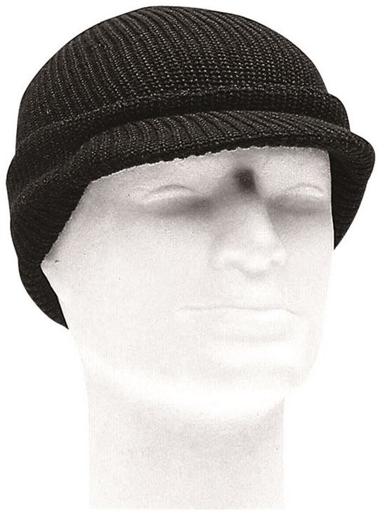 Bonnet avec visiere, polyacrylique noir Mil-Tec