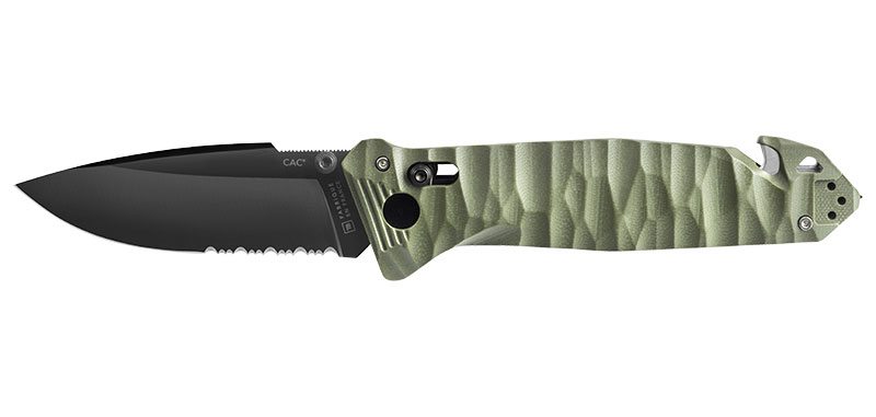 Couteau TB Outdoor CAC Serration Manche PA6 Toxifie Kaki
