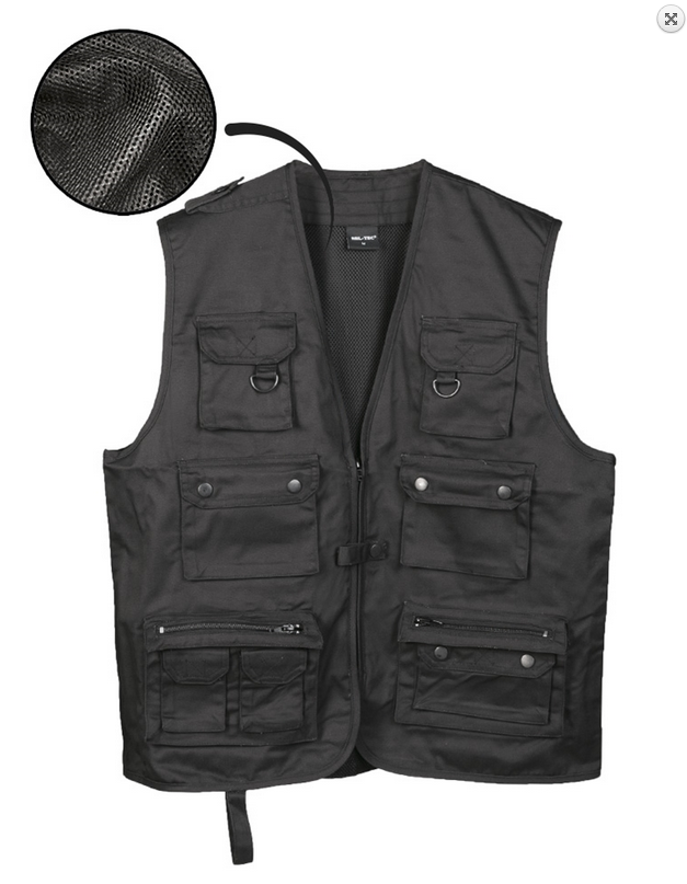 Gilet de pêche multipoches avec doublure en maille