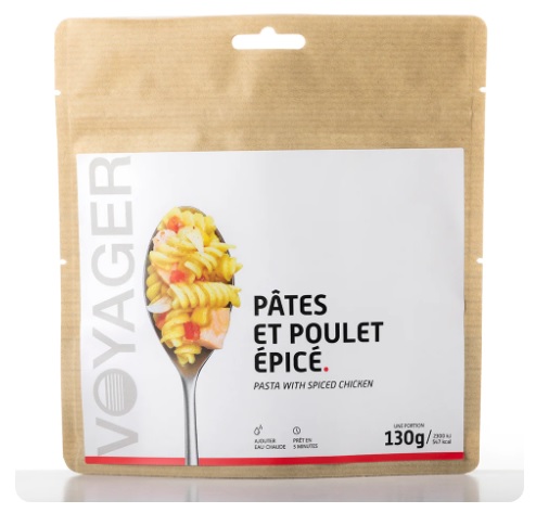 Pates et poulet epice lyophilise - 130g - 547 kcal