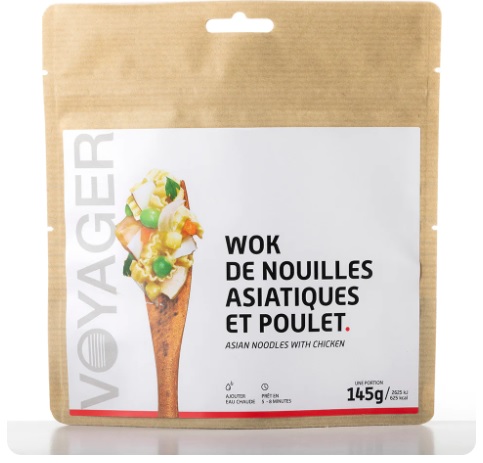 Wok de nouilles asiatiques et poulet lyophilise - 145g - 625 kcal Voyager