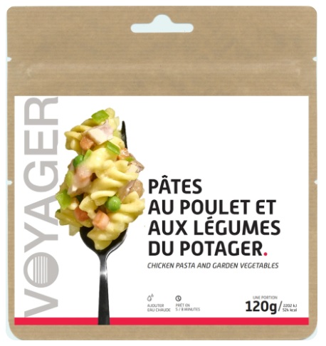 Pâtes au poulet et aux légumes du potager lyophilisées - 120g - 524 kcal
