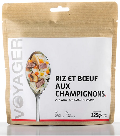 Riz et bœuf aux champignons lyophilise - 125g - 533 kcal