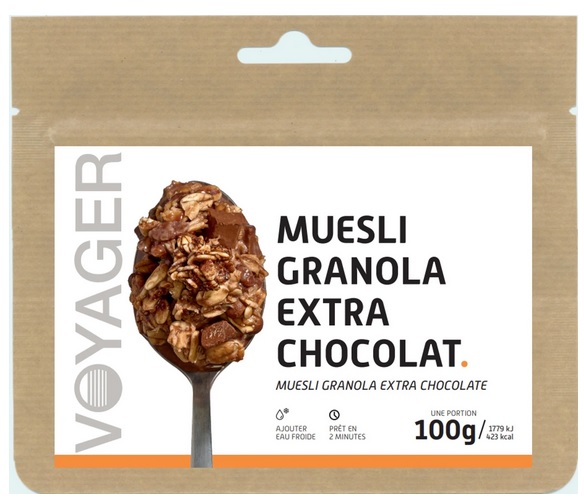 Muesli granola extra chocolat lyophilise - 100g - 423 kcal