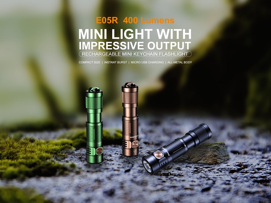 Lampe mini Fenix E05R Brown