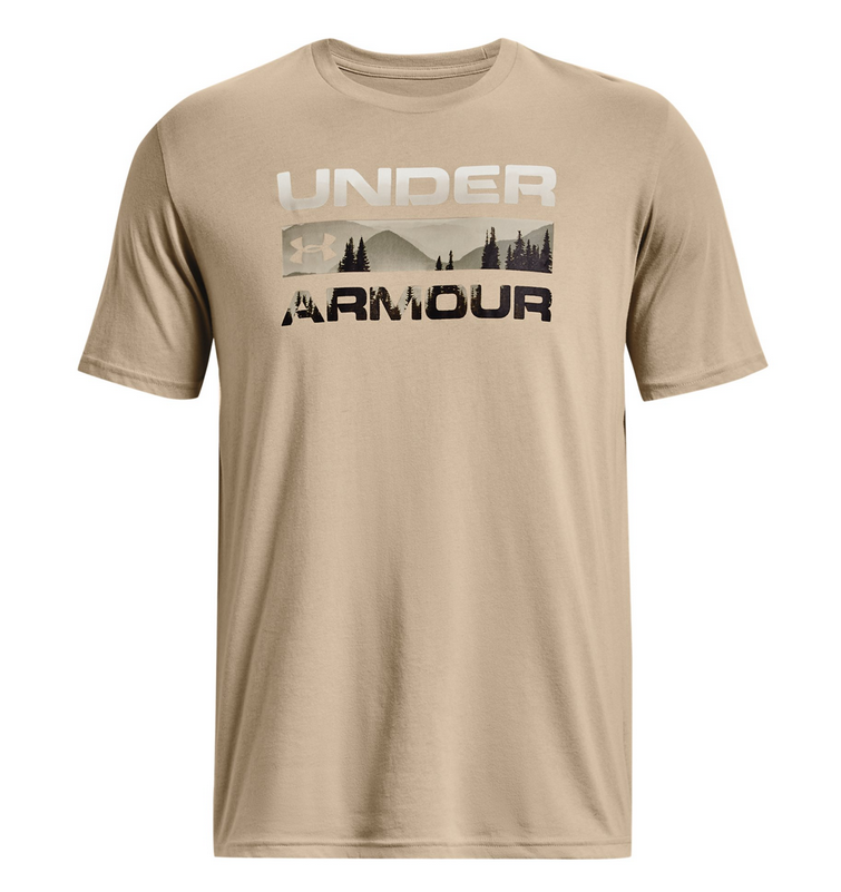 T-Shirt Under Armor Stacked Logo Fill City Khaki