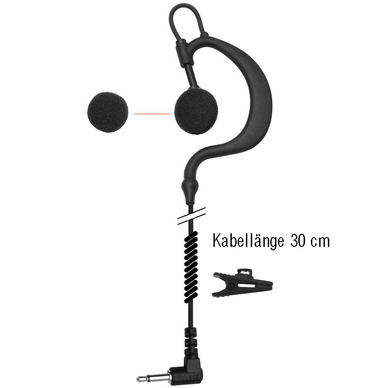 Oreillette tour d'oreille cable torsadé 30 cm - 3.5mm