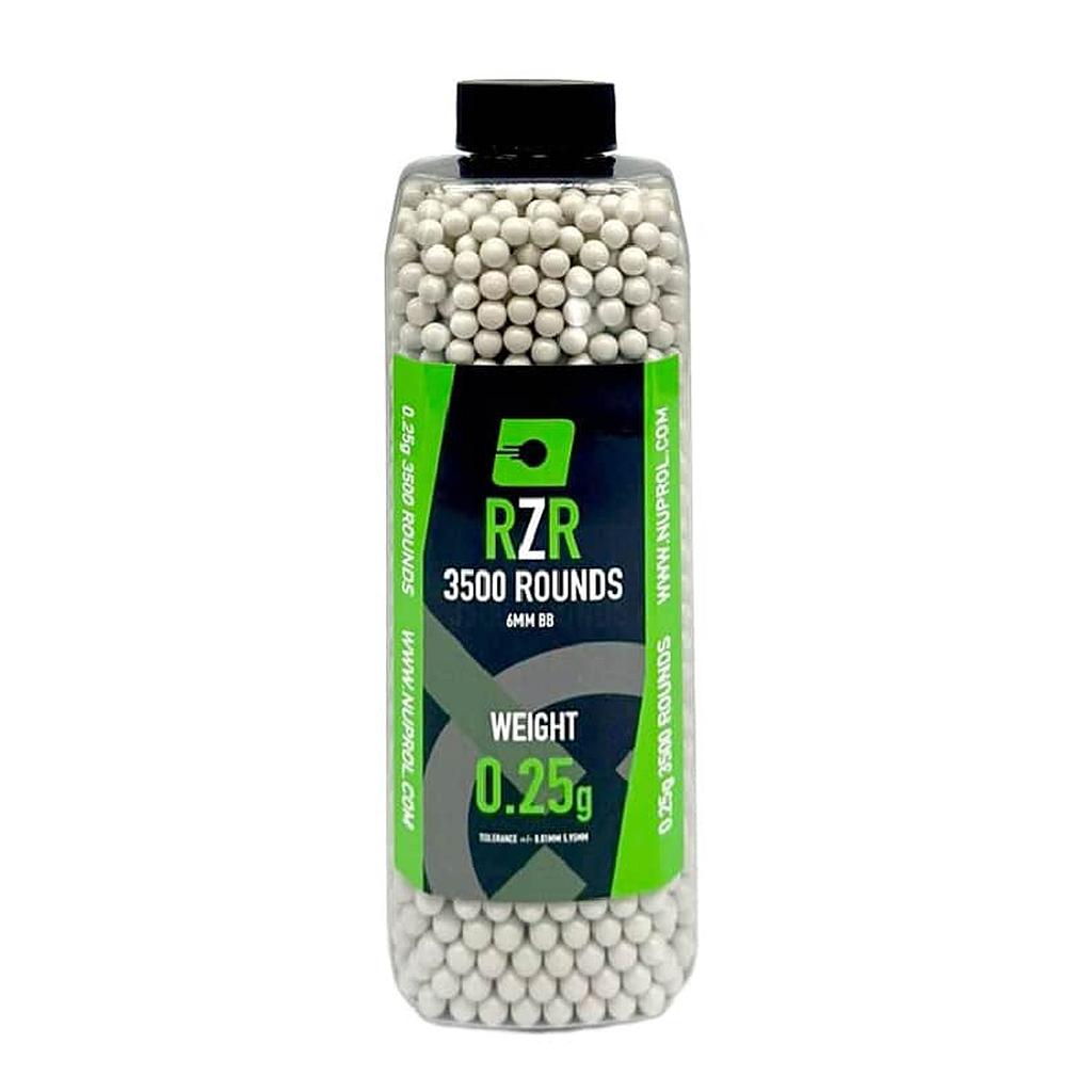 Nuprol - Billes Airsoft 6mm RZR 0.25g bouteille 3500 bbs