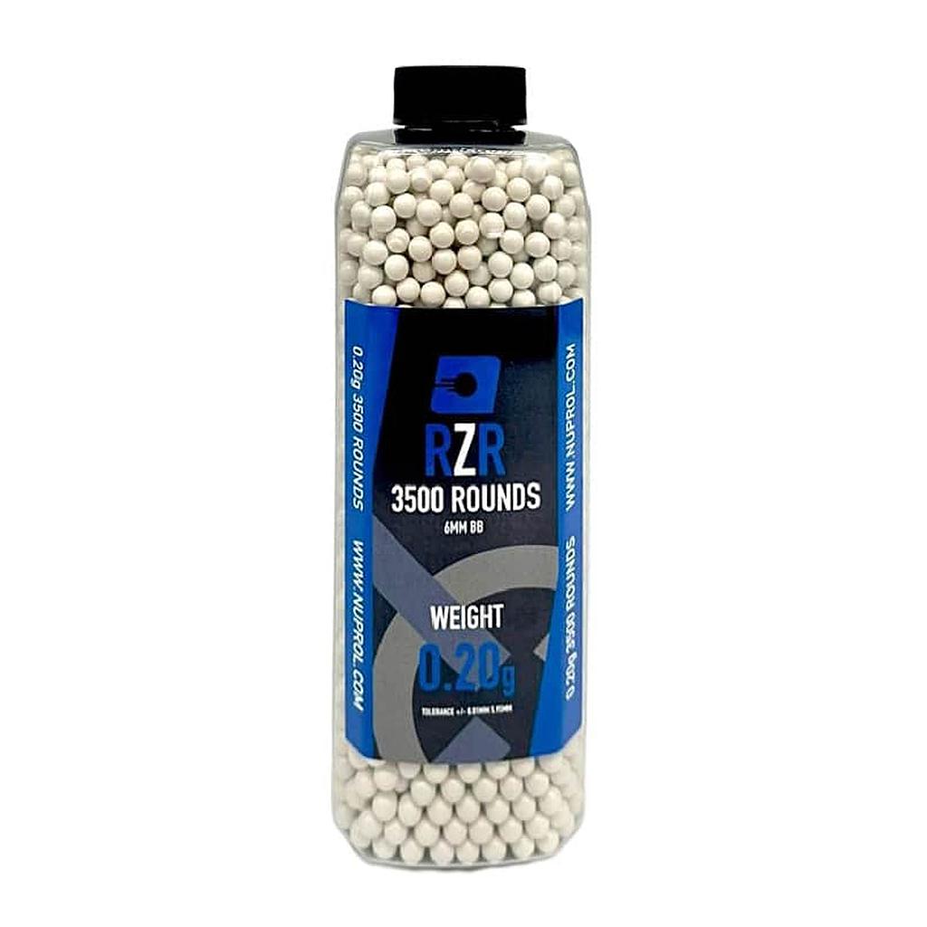 Nuprol - Billes Airsoft 6mm RZR 0.20g bouteille 3500 bbs