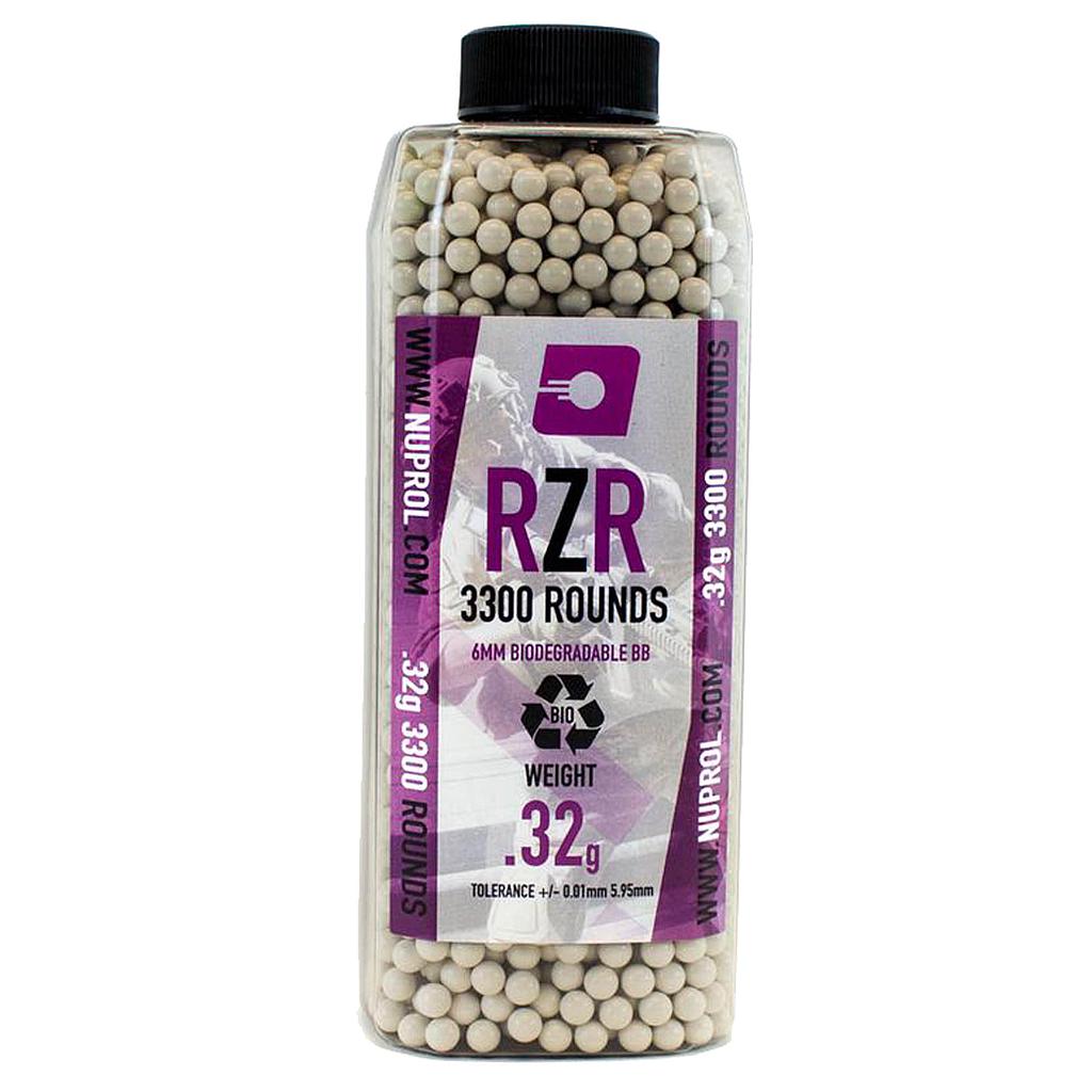 Nuprol - Billes Airsoft 6mm RZR 0. 32 g BIO bouteille 3500 bbs