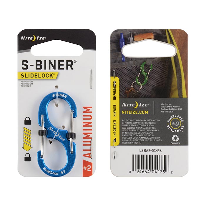 s-Biner Double Mousqueton Aluminium avec verrou Slidelock