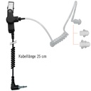 Oreillette avec tube acoustique - câble spiralé - 3.5mm - 25cm