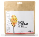 Pates et poulet epice lyophilise - 130g - 547 kcal