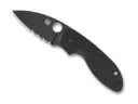 Couteau Spyderco EFFICIENT LAME NOIRE SEMI-DENTEE 