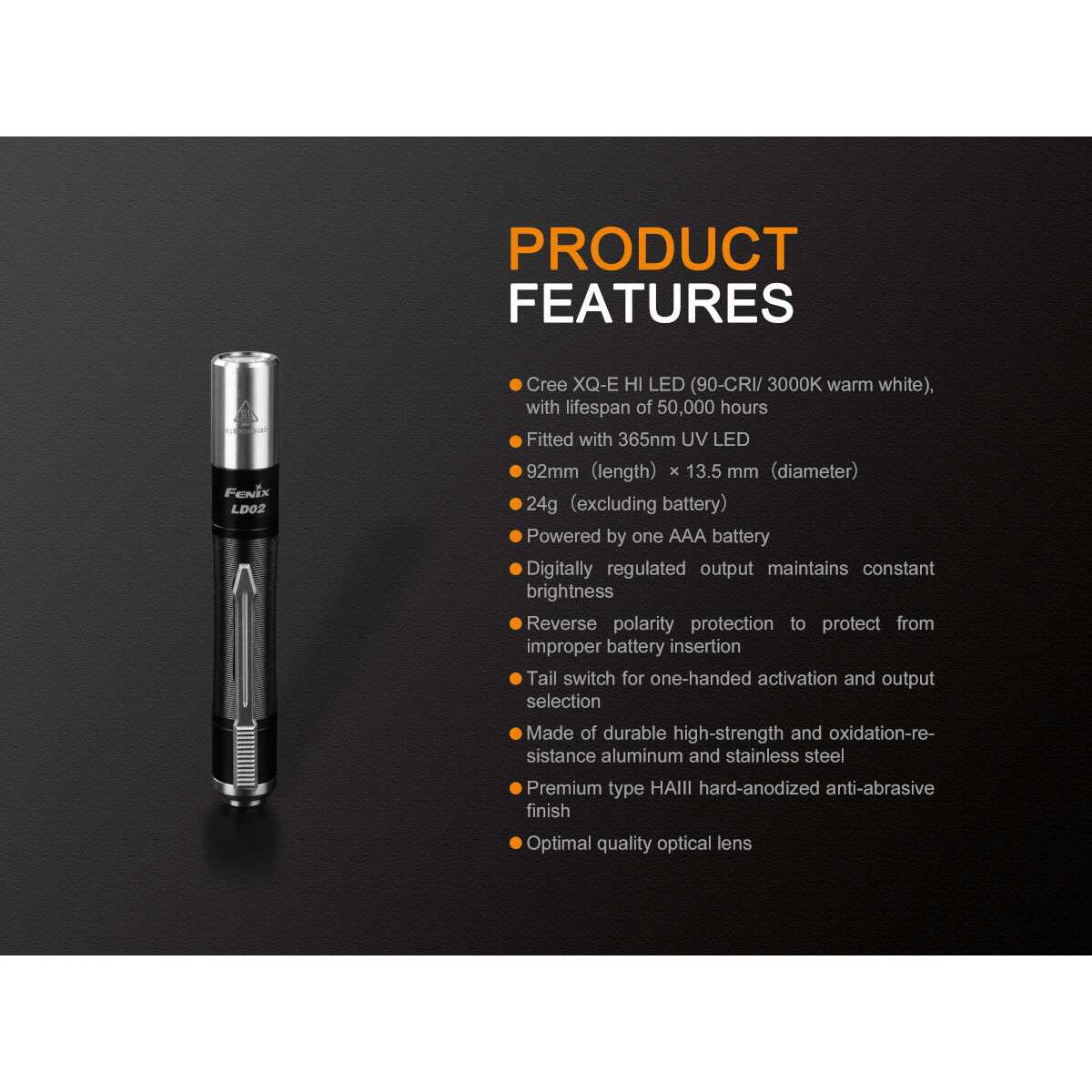 Lampe Fenix LD02 UV