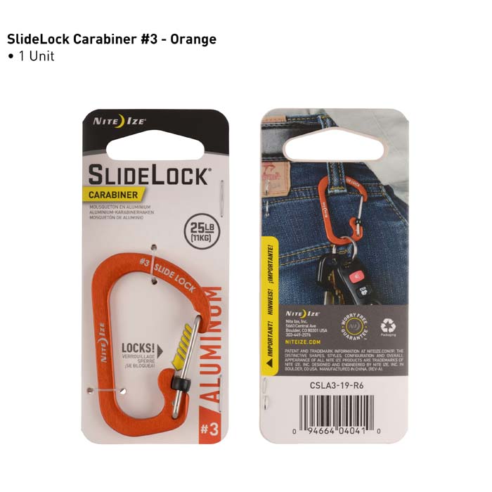 Mousqueton Aluminium Carabiner Verrou Slidelock - Nite Ize